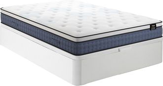 Vente-Unique Conjunto 160 x 200 cm canap&eacute; abatible blanco + colch&oacute;n de muelles ensacados 7 zonas y acogida de gel viscoel&aacute;stico grosor 23cm - VARNO de YSM&Eacute;E