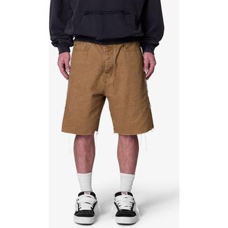 mnml Mojave Raw Hem Canvas Shorts in Tan at Nordstrom, Size 38