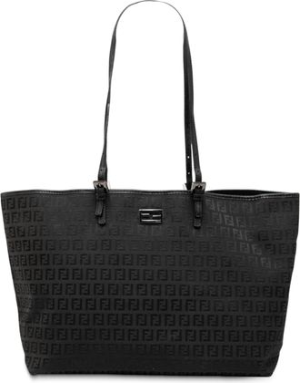 Fendi Pre-owned Womens Large Zucchino Canvas Tote - Black Textile - One Size