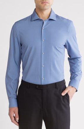 Perry Ellis Performance Tech Slim Fit Dress Shirt in Dark Navy at Nordstrom Rack, Size 15 - 34/35