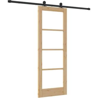 vidaXL Vidaxl - Puerta Corredera Manual Marr&oacute;n 73.5 X 198.5 Cm Madera Y Metal