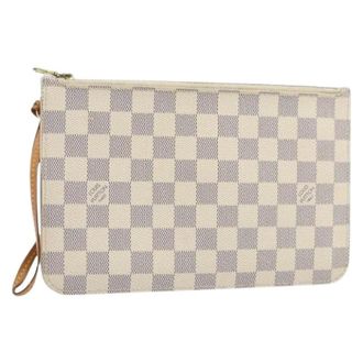 Louis Vuitton Pre-owned Clutches, female, White, Size: ONE SIZE Pre-owned Damier Azur Pouch