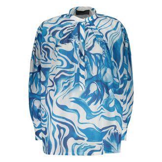 Alberta Ferretti Shirt with Korean collar - female - Alberta Ferretti - Blouses - Multicolor - S - Blouses & Shirts