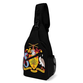 Generic Coat of Arms of Barbados Unisex Shoulder Bags Casual Crossbody Chest Bag Sling Backpack for Hiking Cycling Travel