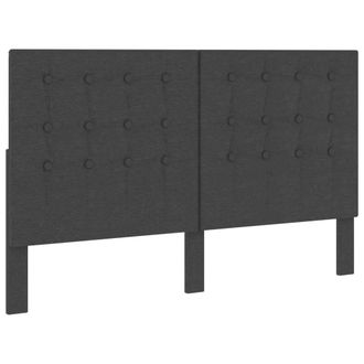vidaXL Cabecero Copetudo De Tela Gris Oscuro 160x200 Cm Vidaxl