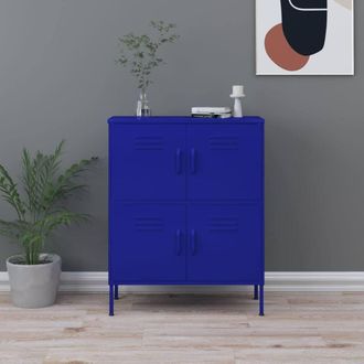 Berkfield Home Storage Cabinet Navy Blue 80x35x101.5 cm Steel in Royal