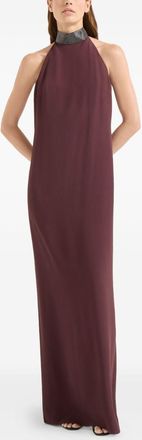 Brunello Cucinelli Brunello Cucinelli Womens Silk Blend Maxi Dress - Dark Red - Size Small