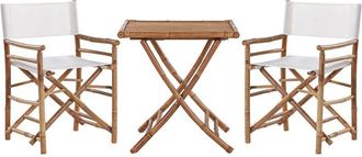Beliani Beliani - Bamboo Bistro Set 2 Folding Directors Chairs and Side Table Molise