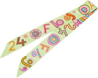 Hermès Pre-owned Scarves, female, Green, Size: ONE SIZE Pre-owned Vintage Silk Scarf