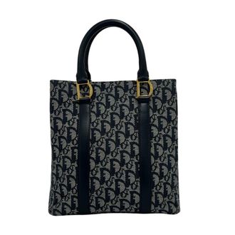 Dior Navy Canvas Leather Handbag Tote Bag (Pre-Owned)