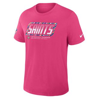 Nike New Orleans Saints Crucial Catch Sideline Nike Mens Dri-FIT NFL T-Shirt in Pink | 034J68XZUM-F9R