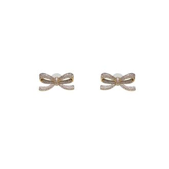 Self Portrait Gouden Boog Stud Oorbellen - Dames - Oorbellen - Geel - ONE Size - Accessoires