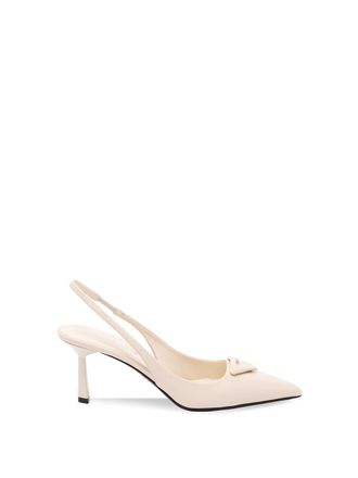 Prada Saffiano Patent Leather Slingback Pumps