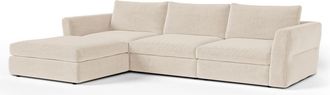 Sia Home Sof&aacute; esquinero modular 5-6 plazas tejido tramado tacto suave beige