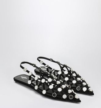 The Attico Black Grid Ballerina