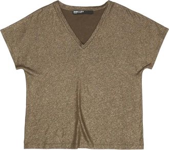 Bimba & Lola lurex V-neck T-shirt - Brown