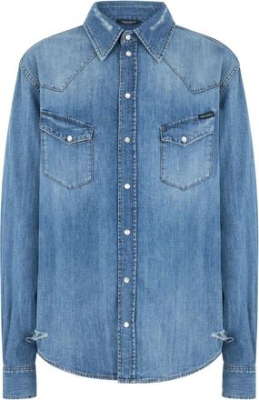 Dolce & Gabbana Denim Overhemd - Heren - Spijkeroverhemden - Blauw - M - Denim - Overhemden