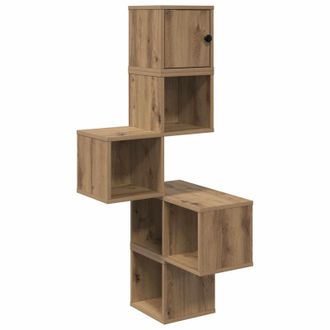 vidaXL Estante De Esquina De Pared Roble Artisan 48 X 48 X 120 Cm Vidaxl