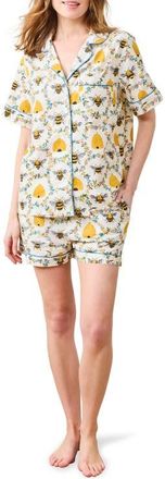 Printfresh Short Organic Cotton Pajamas Set in Cream at Nordstrom, Size X-Small