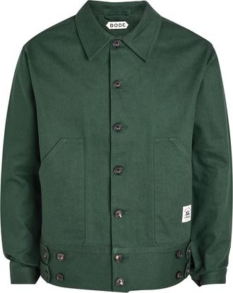 Bode Knolly Brook Side Canvas Jacket - Dark Green - S