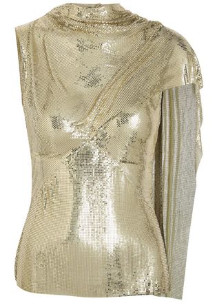 Paco Rabanne Draped Chainmail top - Gold - 38 (UK10 / S)