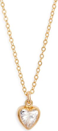 Set & Stones Amy Cubic Zirconia Heart Pendant Necklace in Gold at Nordstrom
