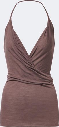 Rick Owens Top drapeado en mezcla de lana y seda