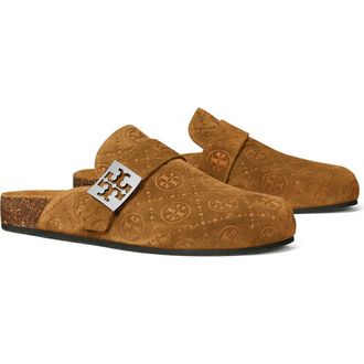 Tory Burch T Monogram Mellow Mule in Golden Brown /Silver at Nordstrom, Size 6.5