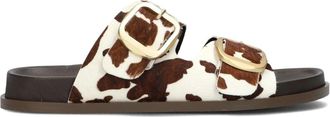 Notre-V Slippers met dierenprint - Dames - Sandalen - Bruin - 40 EU - Schoenen