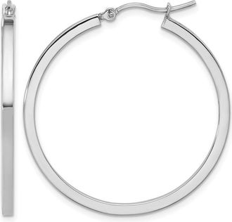 Diamond2Deal 14k Gold 2mm Square Shape Tube Hoop Earrings