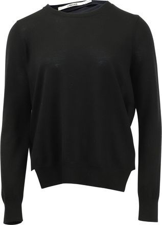 J Brand Sweater with Sheer Back in Black Wool