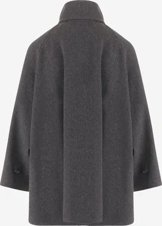 Tagliatore Womens Wool Cape Leila Dark Grey Capes Jacket