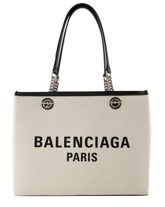 Balenciaga Beige Cotton Duty Free Tote M, Never Carried (Authentic Pre-Loved)
