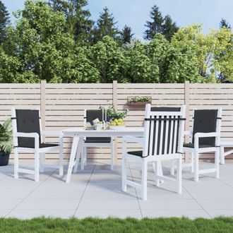 vidaXL Coj&iacute;n De Silla De Jard&iacute;n Respaldo Bajo 4 Uds Tela Oxford Negro Vidaxl