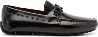 Ferragamo Mens Leather Penny Loafer In Red/black