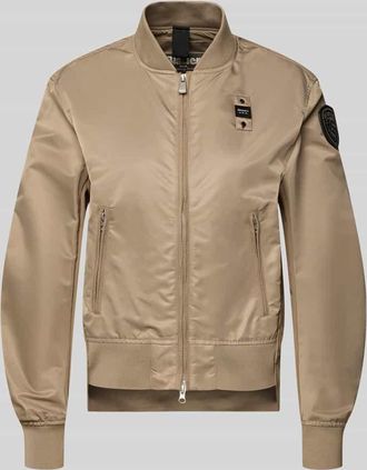 Blauer Bomberjacke mit Rei&szlig;verschlusstaschen Modell LAURIE in Beige, Gr&ouml;&szlig;e XL