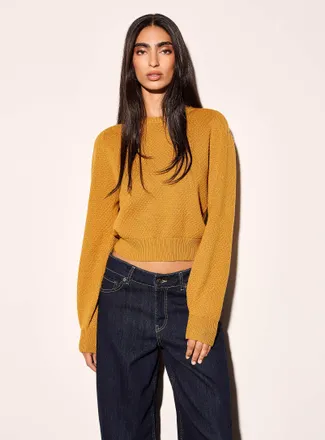 Icone Womens Honeycomb textured sweater