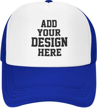 Generic Custom Hat for Men Personalized Baseball Cap Baseball Hat Custom Hats for Men Blue Cap