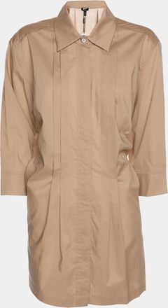 Basler Beige Satin Zip Up Long Sleeve Shirt