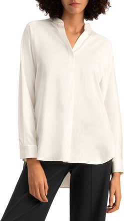 LilySilk Loungeful Split Neck Silk Shirt for Women