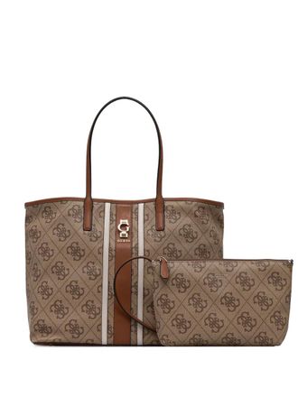 Guess Co Erenia monogram stripe tote bag - Brown