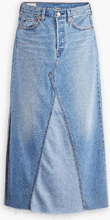 Levi's Womens Regular Fit Iconic Long Mid Rise Skirt - Blue - Size: 27 l32