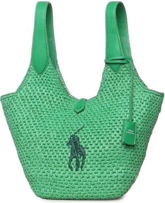 Polo Ralph Lauren Raffia And Viscose Tote Bag