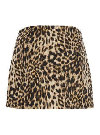 Michael Michael Kors Animal-Print A-Line Mini Skirt - Beige