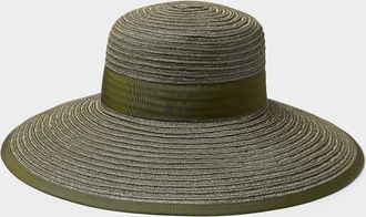 Simons Womens Sheer stripe hemp hat Exclusive collection from Italy