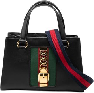 Gucci Pre-owned Gucci Leather Sylvie Web Top Handle Satchel Ladies 460381 200047