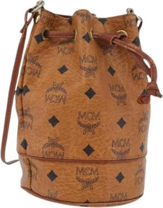 MCM Pre-owned Bucket Bags, female, Brown, Size: ONE SIZE Pre-owned Bucket Bag