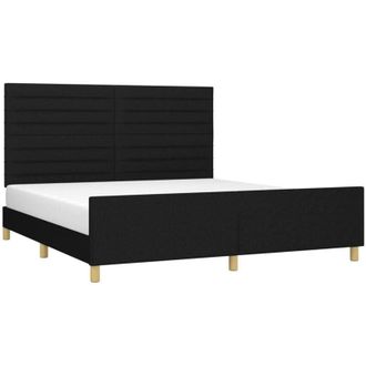 vidaXL Cama Sin Colch&oacute;n Tela Negro 160x200 Cm Vidaxl