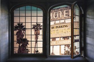 Queence Wandsticker »Motel« Wandsticker, Wandbild, selbstklebend, 3D, Fenster