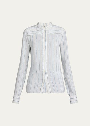 Chlo&eacute; Striped Silk-Blend Shirt